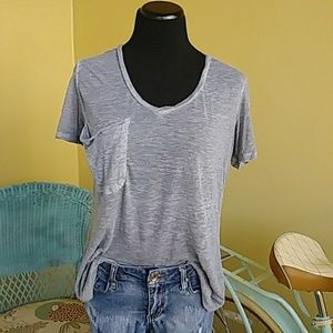 Women's ZSupply Grey Short Sleeve Burnout Pocket T